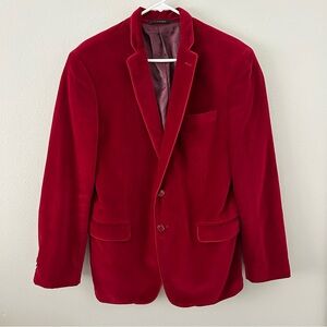 Macys Collection by Sean John Red Velvet Blazer Jacket Men’s M Valentines Day